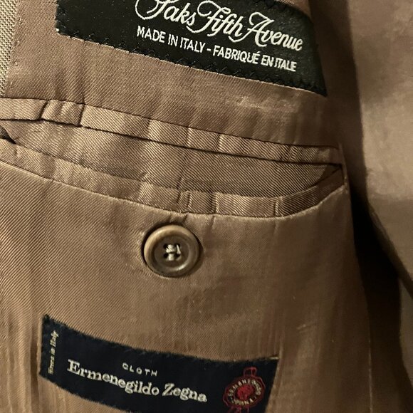 Ermenegildo Zegna Blazer 42L Slim Tan Brown 100% Wool, made in Italy - Picture 3 of 8